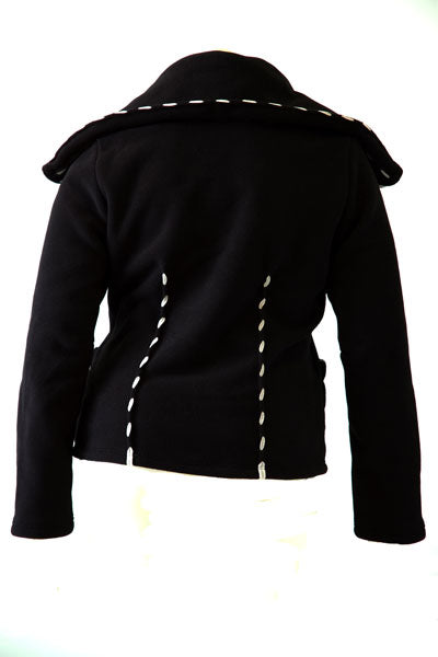 Kort fleecejasje van Boris Industries met contraststeken op kraag, zakken en rug, verkrijgbaar in diverse kleurcombinaties