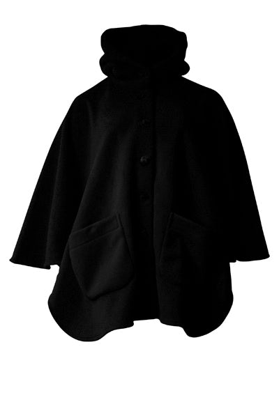 Boris Industries fleece poncho met capuchon en knopen voor mouwen, beschikbaar in maten 38 t/m 60