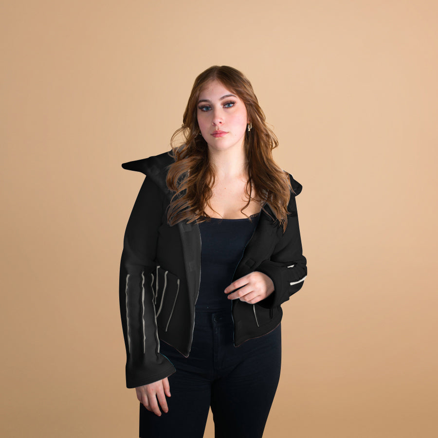 Boris Industries Giacca in Fleece con Cuciture Colorate