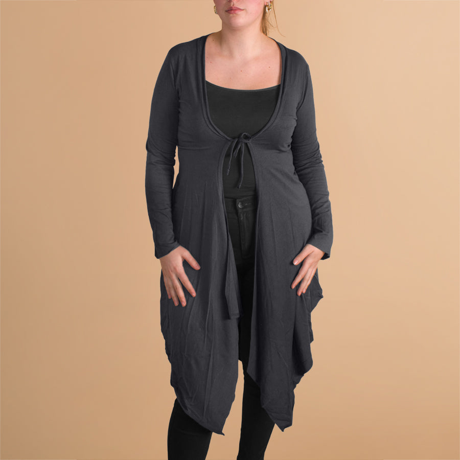 Vest Lang Met Puntige Zoom En Striksluiting – Boris Industries