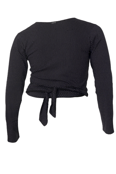 Boris Industries getailleerd wikkelvest van zacht elastisch katoen met V-hals, ideaal voor combinaties met jurken en shirts.