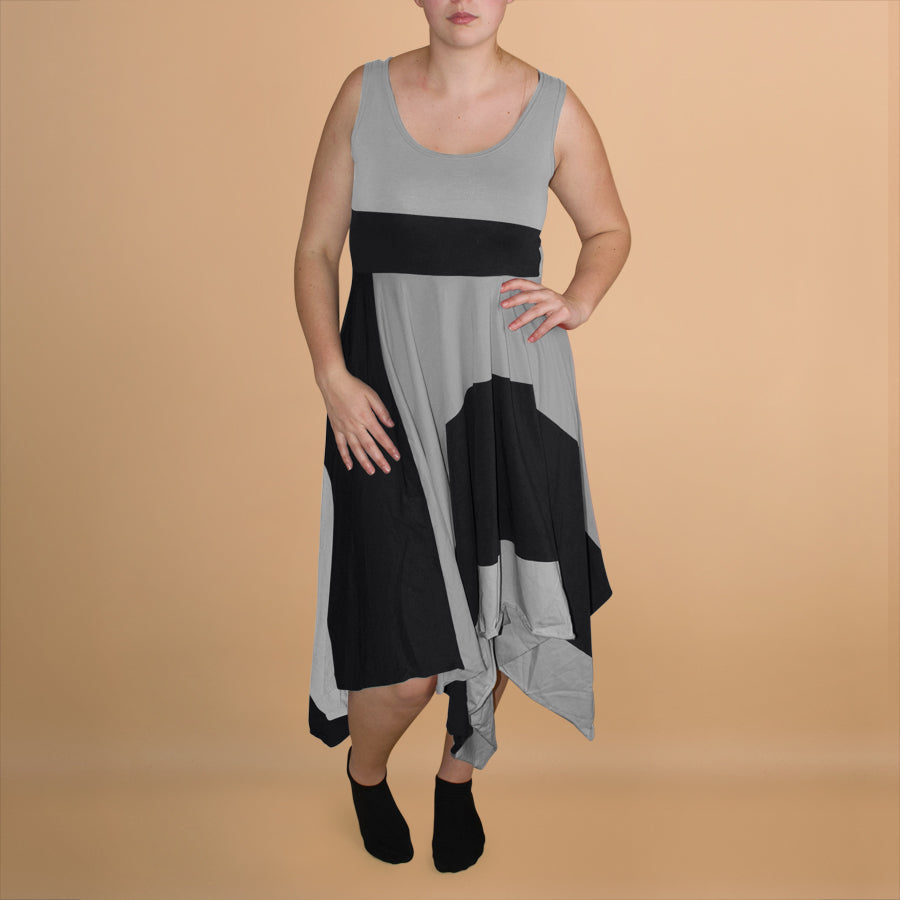 Jurk Met Unieke Blokkleuren Van Rekbaar Katoen – Boris Industries