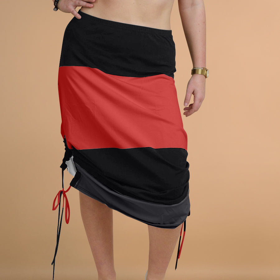 Boris Industries Jupe en Couleurs Bloc avec Corde de Ramassage