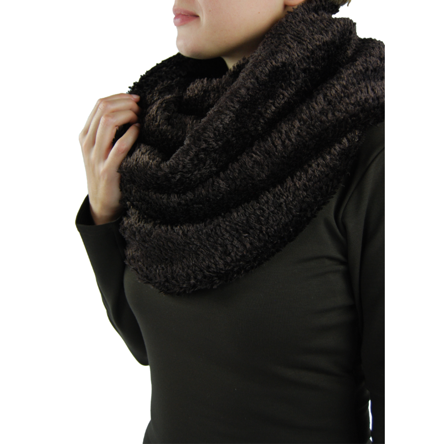 Fluweelzachte chenille colsjaal met dubbele wikkeling – Boris Industries