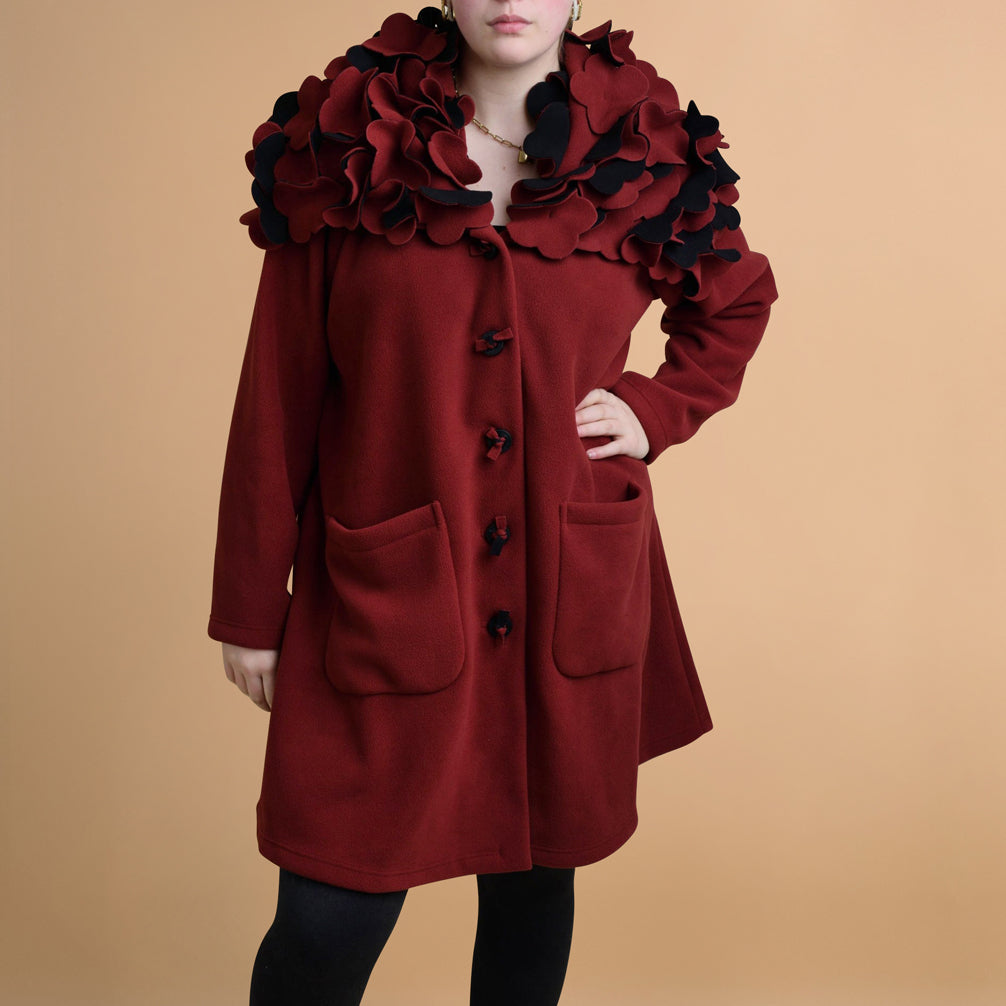 Fleece jas 3/4 met bloemenkraag – Boris Industries