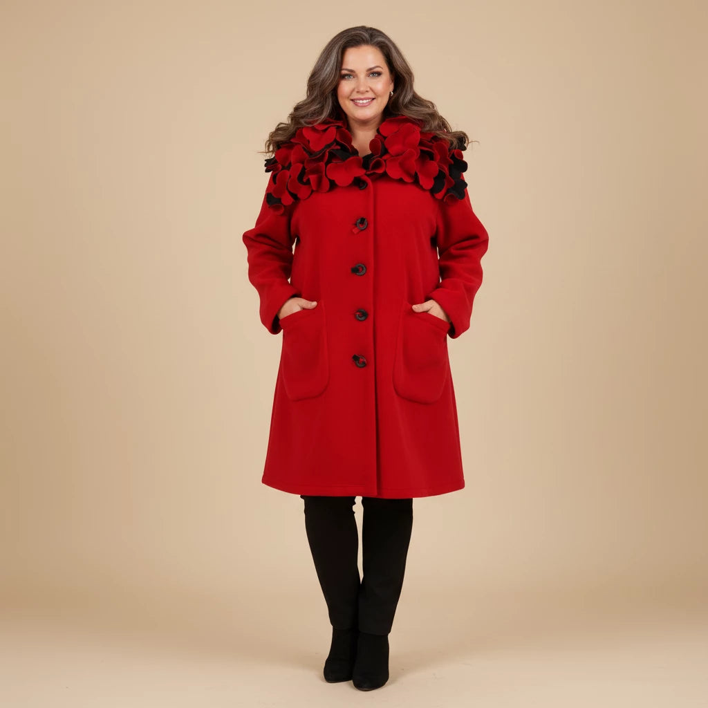 Fleece jas 3/4 met bloemenkraag – Boris Industries