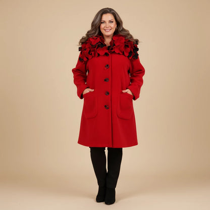 Fleece jas 3/4 met bloemenkraag – Boris Industries