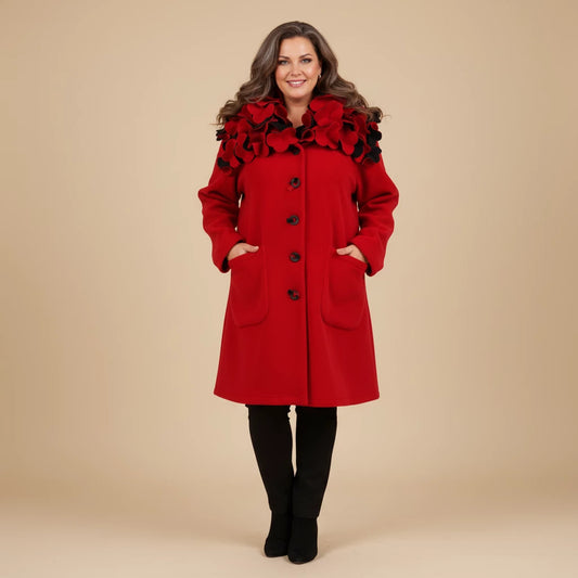 Fleece jas 3/4 met bloemenkraag – Boris Industries