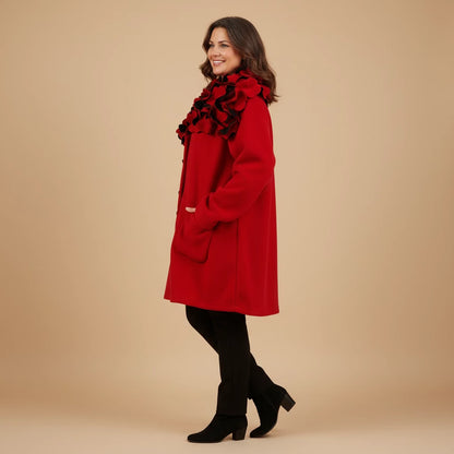 Fleece jas 3/4 met bloemenkraag – Boris Industries