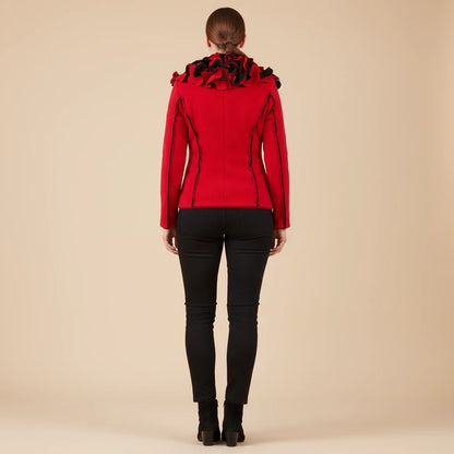 Getailleerd fleece jasje met bloemenkraag – Boris Industries