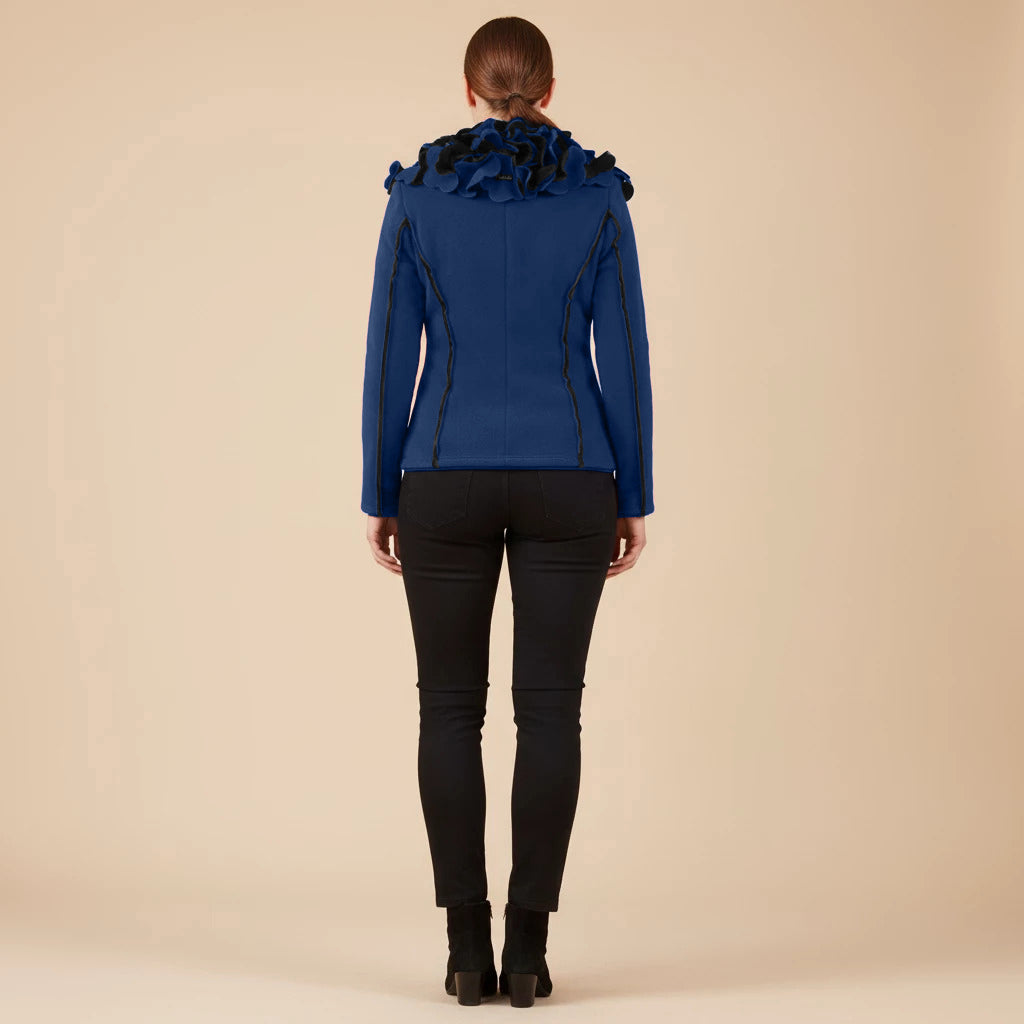 Boris Industries Giacca Fleece Corto con Collo a Fiori