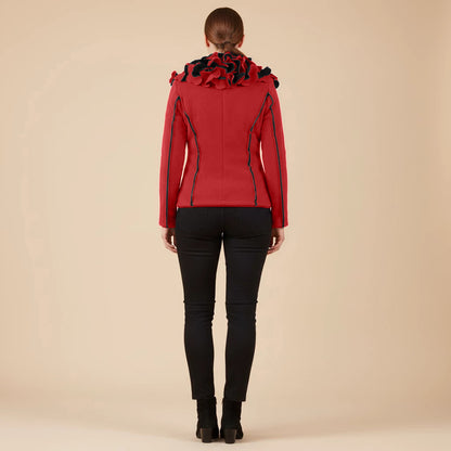 Boris Industries Giacca Fleece Corto con Collo a Fiori