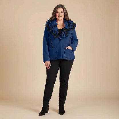 Boris Industries Giacca Fleece Corto con Collo a Fiori