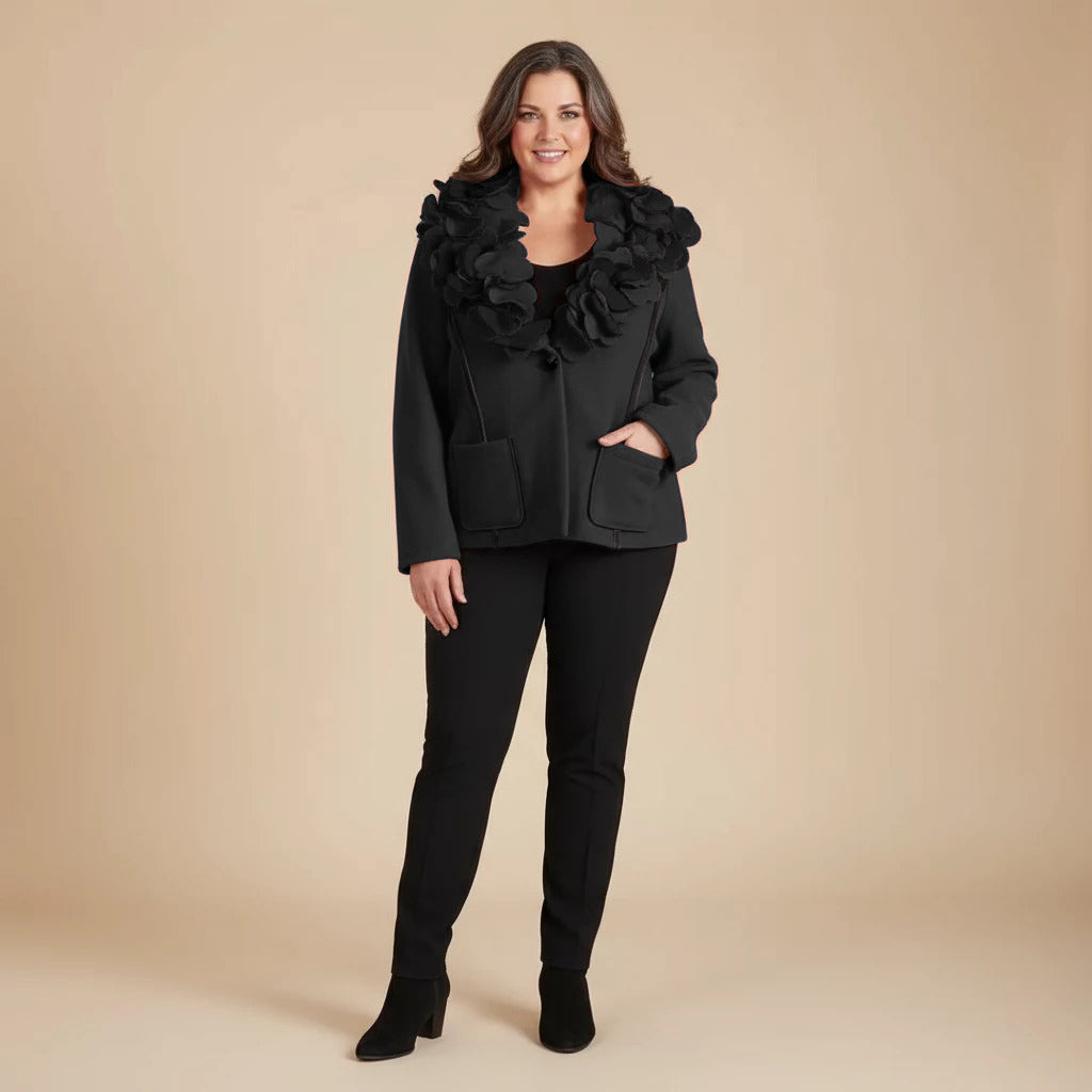 Boris Industries Giacca Fleece Corto con Collo a Fiori