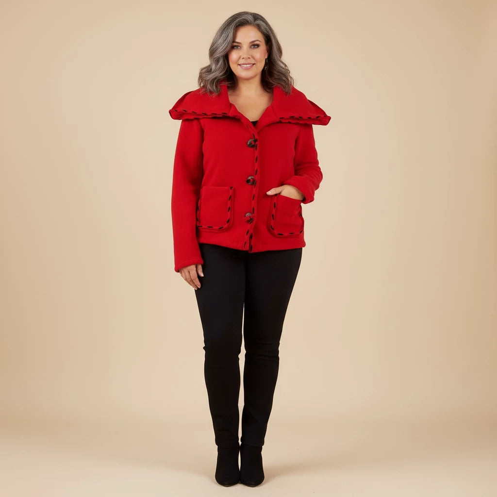 Korte fleece jas met contraststeken – Boris Industries