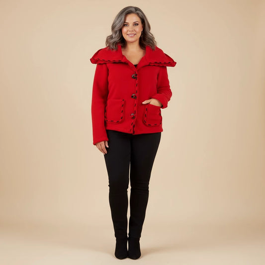 Korte fleece jas met contraststeken – Boris Industries