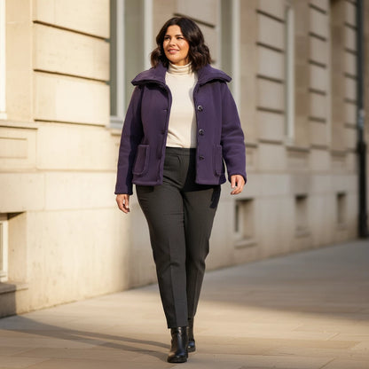 Korte fleece jas met contraststeken – Boris Industries