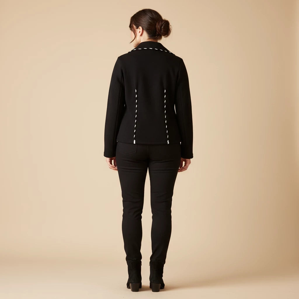 Korte fleece jas met contraststeken – Boris Industries