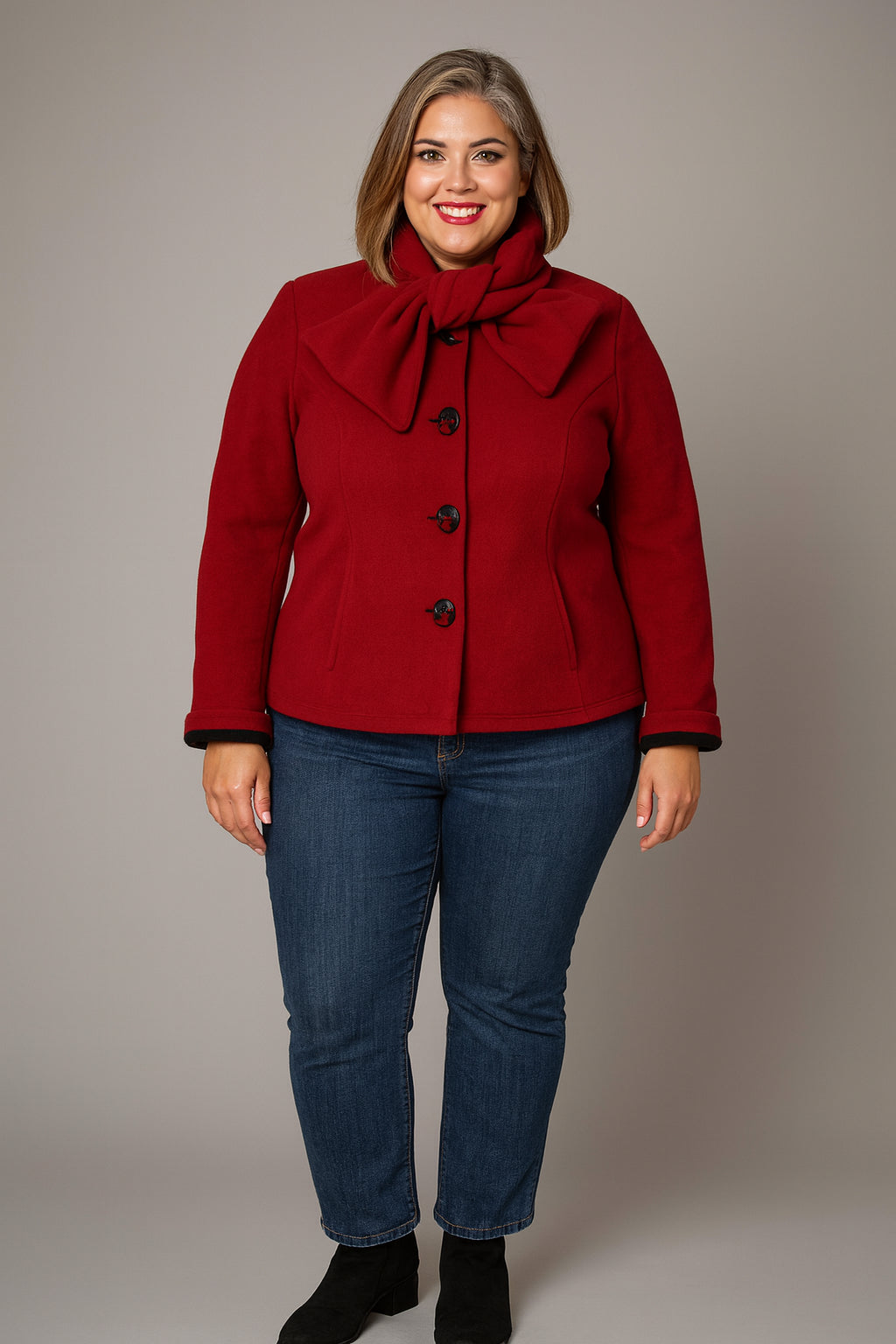 Kort fleece jasje met sjaalkraag – Boris Industries