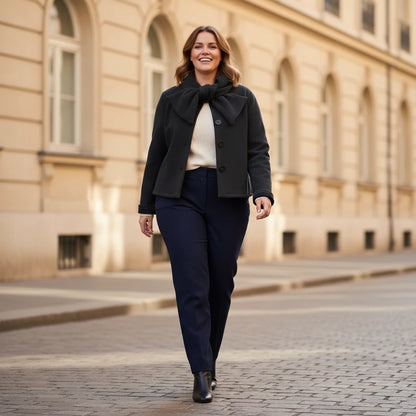 Kort fleece jasje met sjaalkraag – Boris Industries