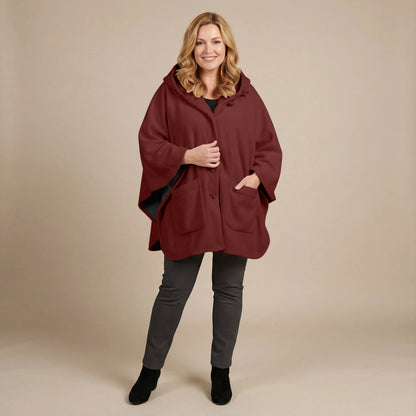 Boris Industries Fleece Poncho med hette