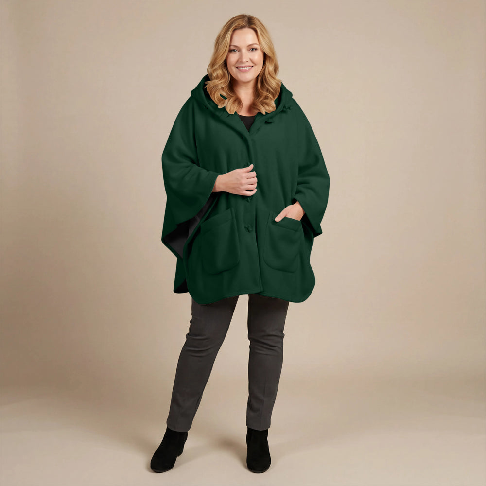 Boris Industries Fleece Poncho med hette