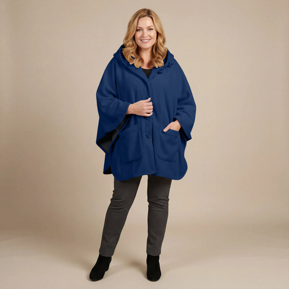 Boris Industries Fleece Poncho med hette