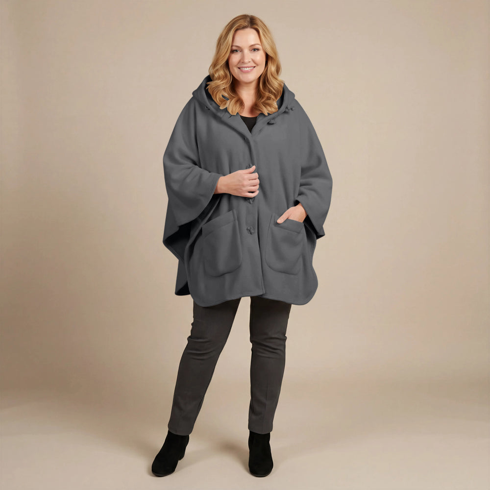 Boris Industries Fleece Poncho med hette