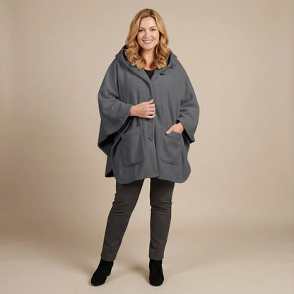 Boris Industries Fleece Poncho med hette