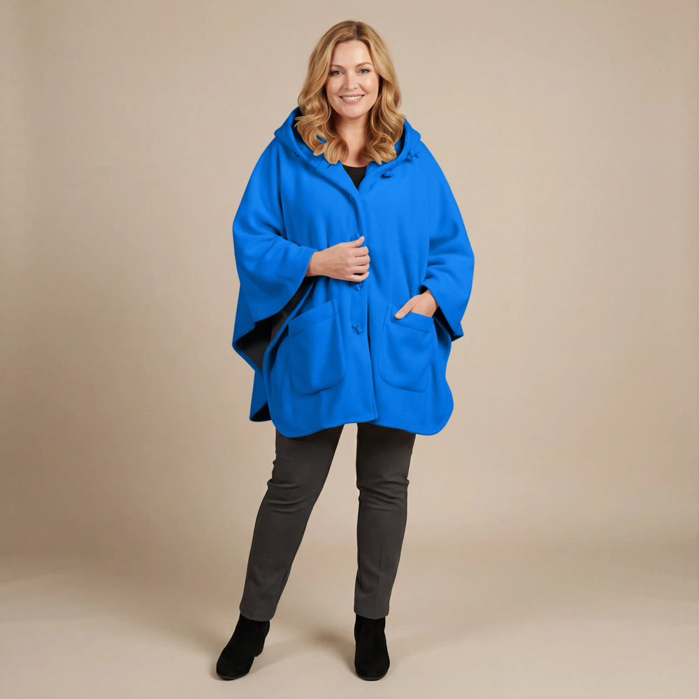 Boris Industries Fleece Poncho med hette