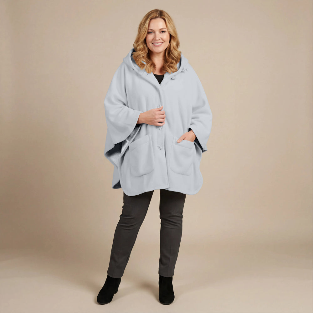 Boris Industries Fleece Poncho med hette