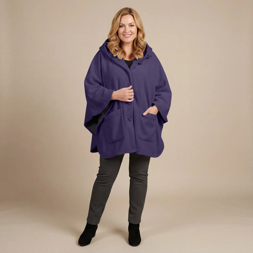 Boris Industries Fleece Poncho med hette