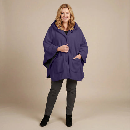 Boris Industries Fleece Poncho med hette