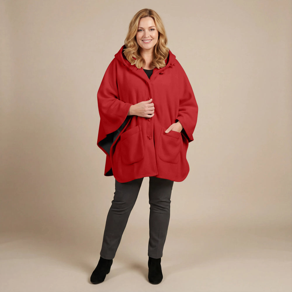 Boris Industries Fleece Poncho med hette