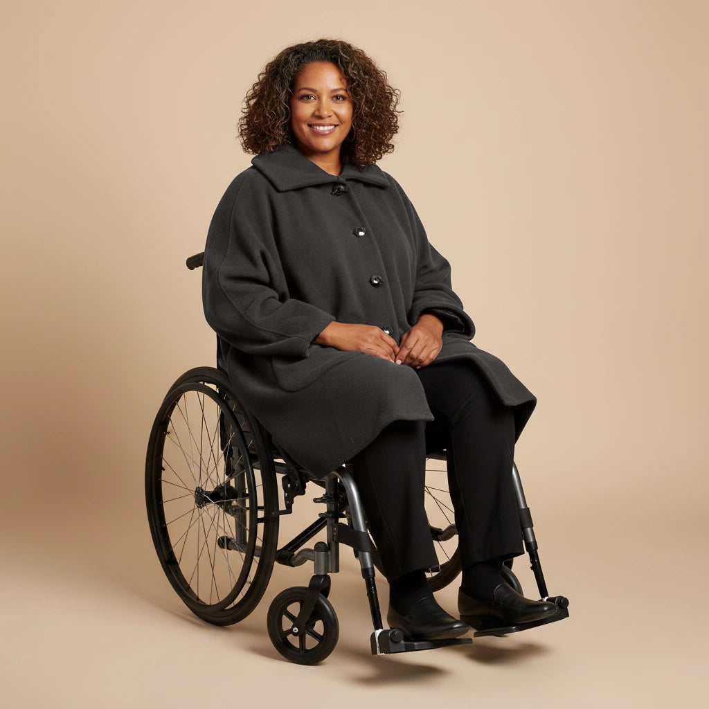 Warme Rolstoel Poncho van Zachte Fleece – Boris Industries