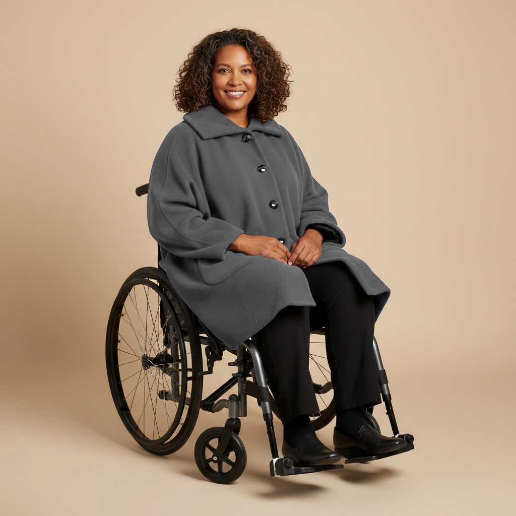 Warme Rolstoel Poncho van Zachte Fleece – Boris Industries