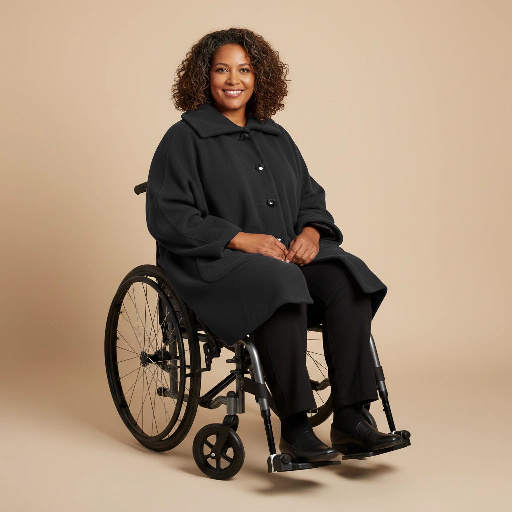 Warme Rolstoel Poncho van Zachte Fleece – Boris Industries