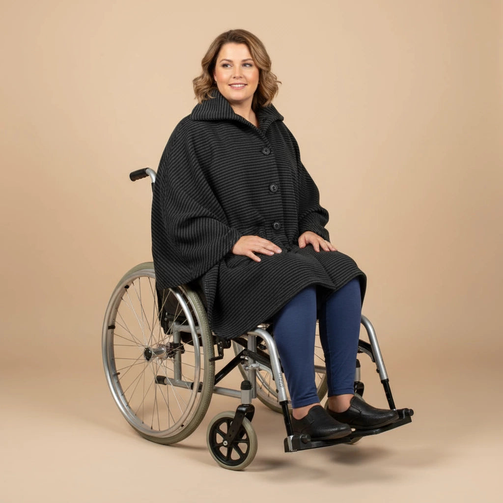 Warme Rolstoel Poncho van Zachte Fleece – Boris Industries