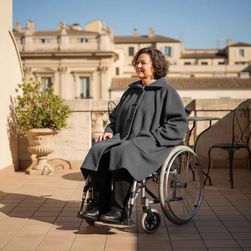 Warme Rolstoel Poncho van Zachte Fleece – Boris Industries