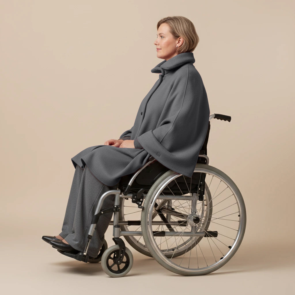 Warme Rolstoel Poncho van Zachte Fleece – Boris Industries