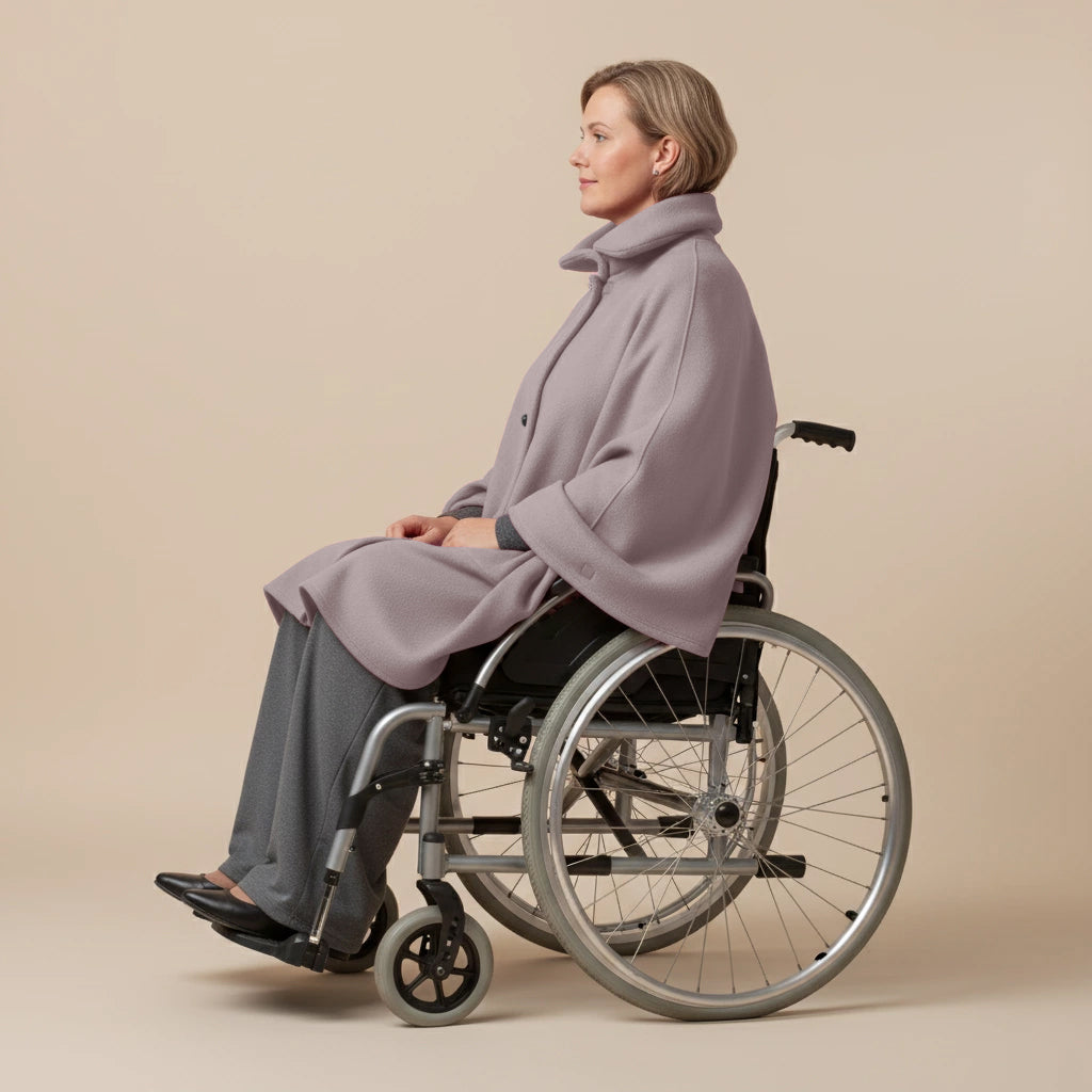 Warme Rolstoel Poncho van Zachte Fleece – Boris Industries
