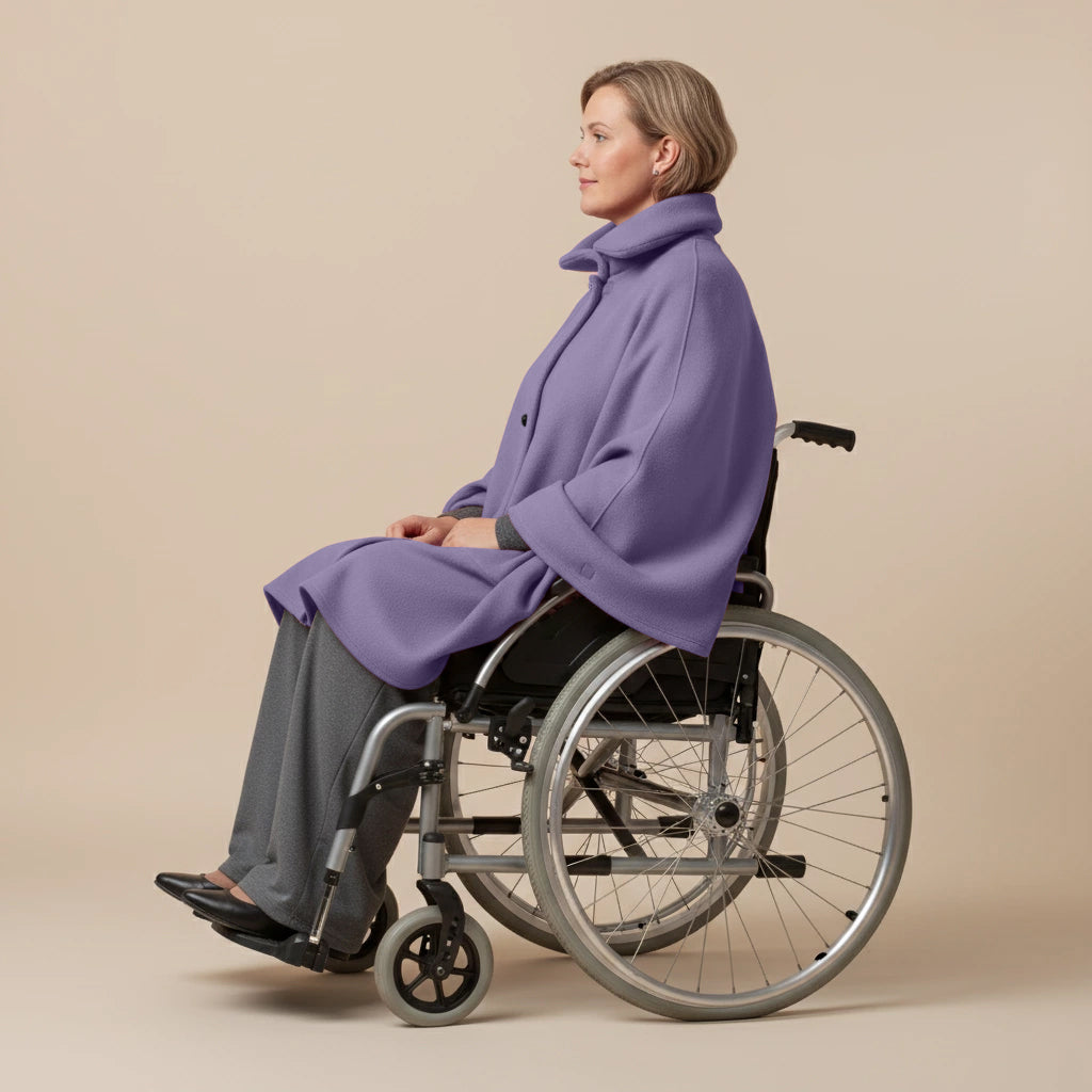 Warme Rolstoel Poncho van Zachte Fleece – Boris Industries