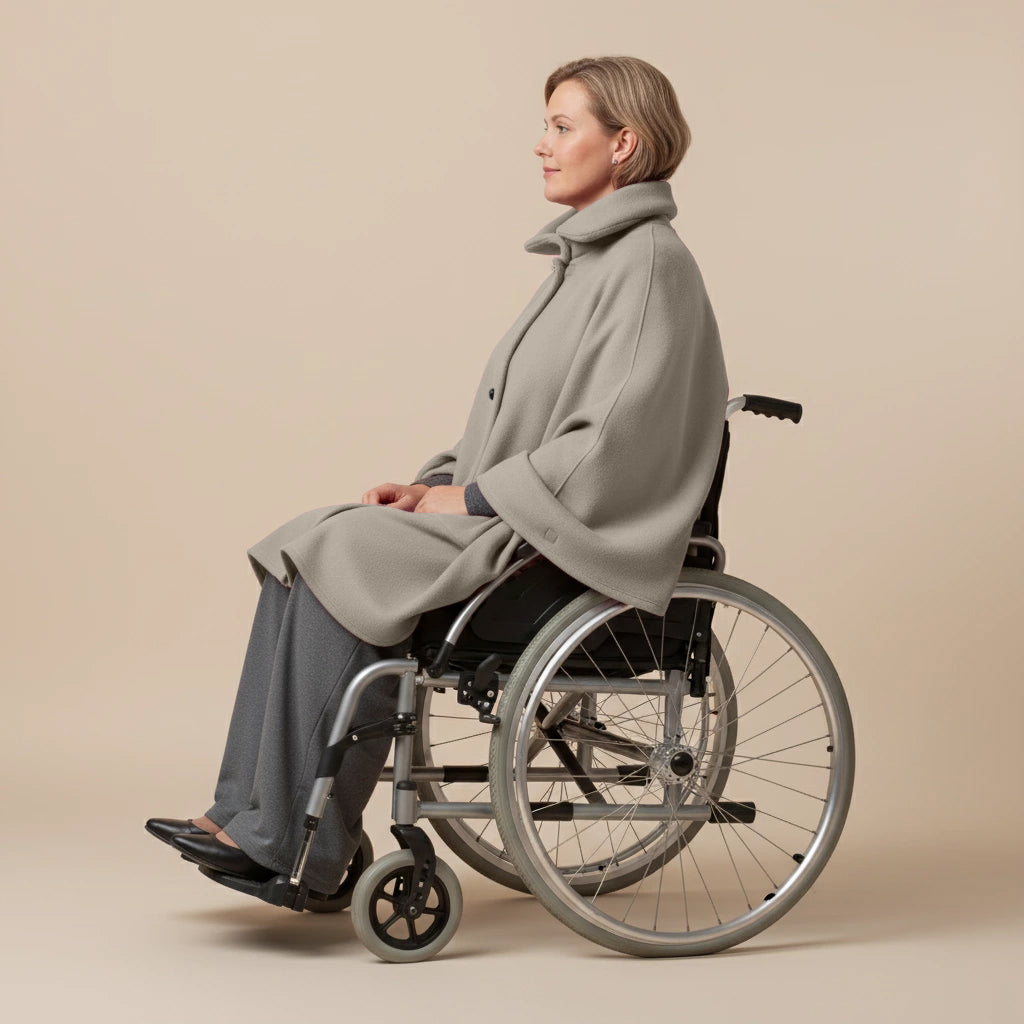 Warme Rolstoel Poncho van Zachte Fleece – Boris Industries