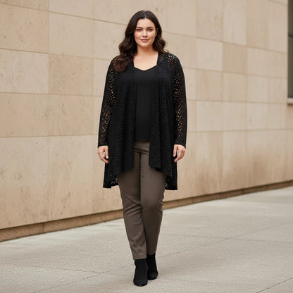 Wijde Open Vest Met Luchtig Gatenpatroon – Boris Industries