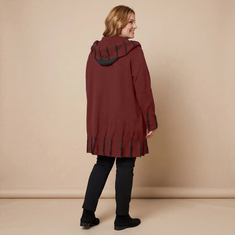 Jas van fleece met capuchonkraag & contrastnaden | Boris Industries