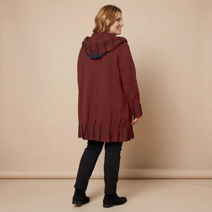 Jas van fleece met capuchonkraag & contrastnaden | Boris Industries