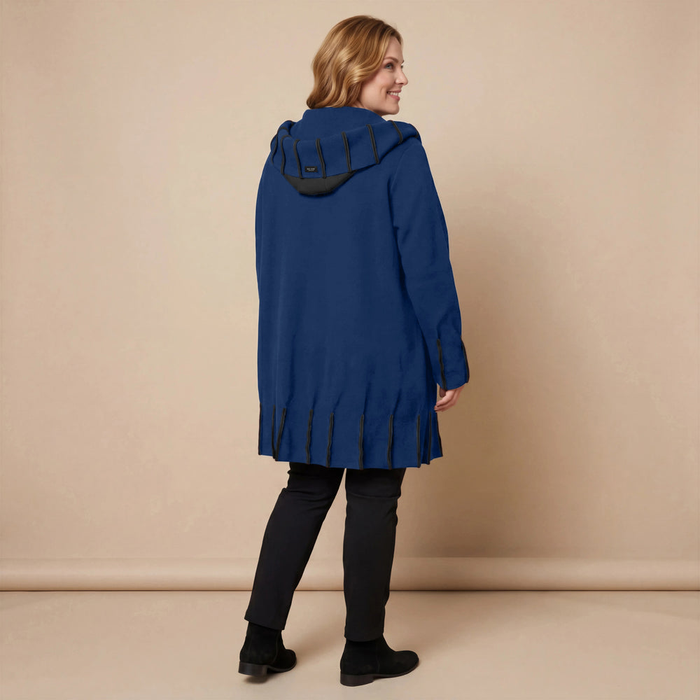 Jas van fleece met capuchonkraag & contrastnaden | Boris Industries