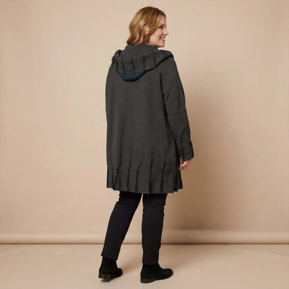 Jas van fleece met capuchonkraag & contrastnaden | Boris Industries