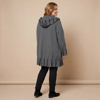 Jas van fleece met capuchonkraag & contrastnaden | Boris Industries