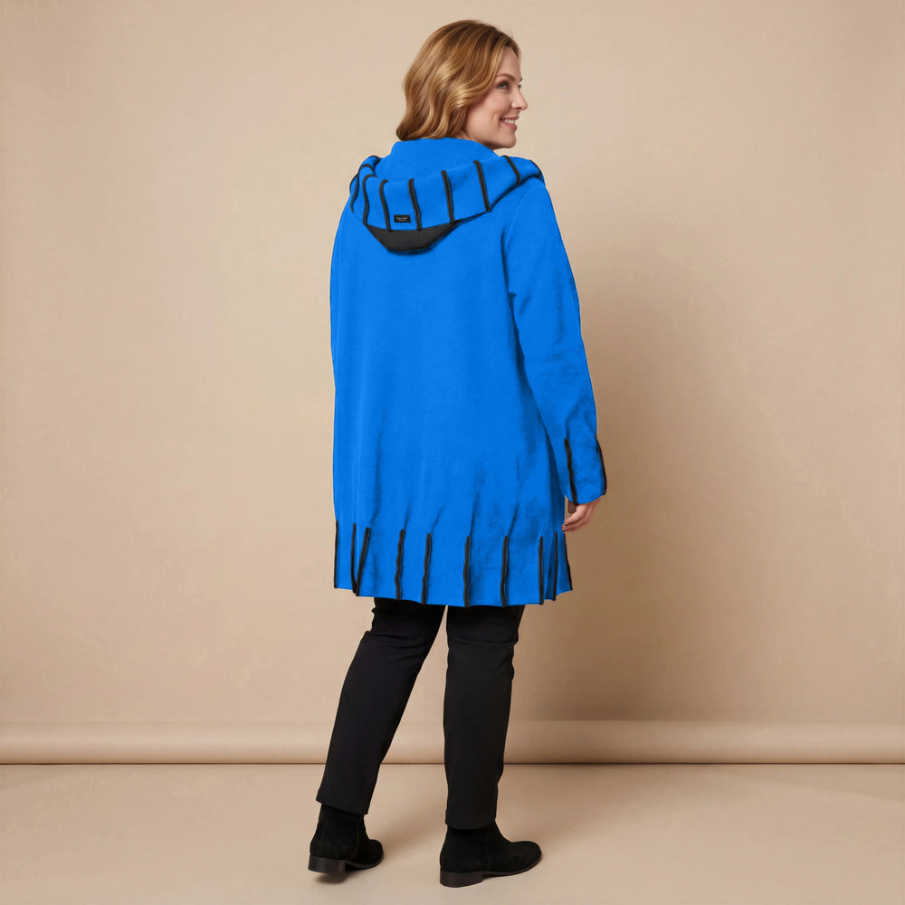 Jas van fleece met capuchonkraag & contrastnaden | Boris Industries